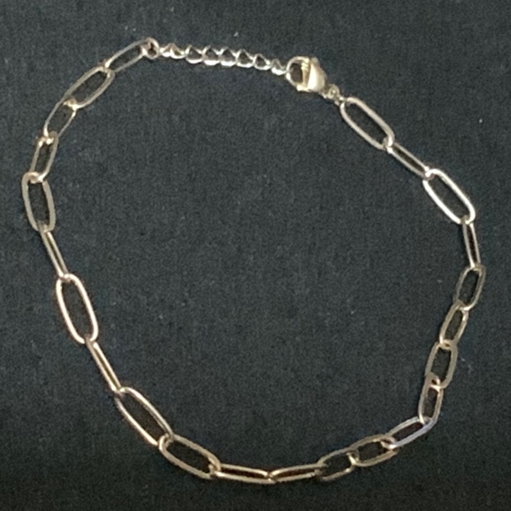 Silver Toned Paper Clip Chain Style Bracelet